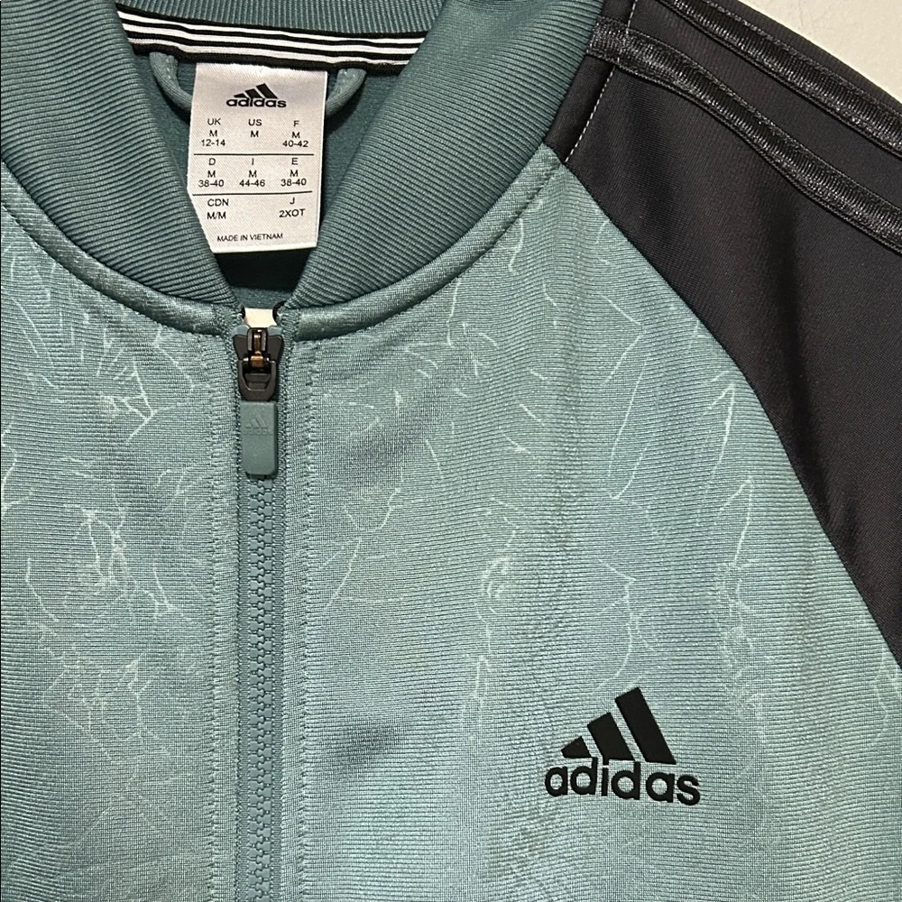 adidas Floral Zip Up Performance Track Jacket - M